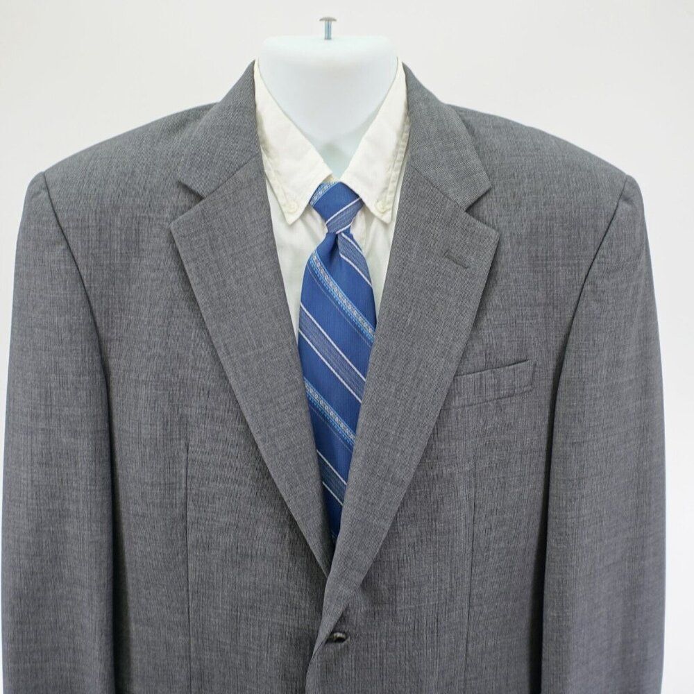Jos A‎ Bank Wool Blazer Gray CHeck 2 Button 40R Tagged 41R